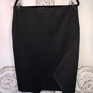 Guess Black Medium Weight Jersey Knit Classic Cut Pencil Shirt Size XL